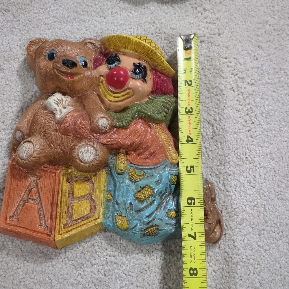 Foam Craft 1970s 2 Rocking Horses & Bear Patchwork & Clown Wall‎ Hanging Nursery